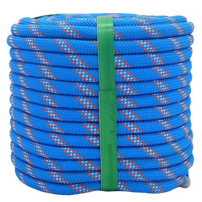 YUZENET Braided Polyester Arborist Rope (3/8 inch X 100 feet) High Strength Bull Rope for Tree Work Truck Securing Camping Swing, Blue - Image 1